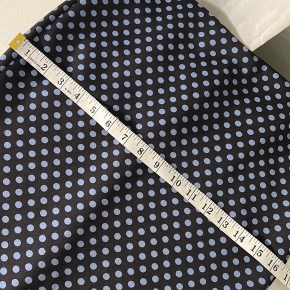 Zara Black&Blue Polka Dot Midi Stretchy Pencil Skirt Sz. XS black label - Picture 10 of 13